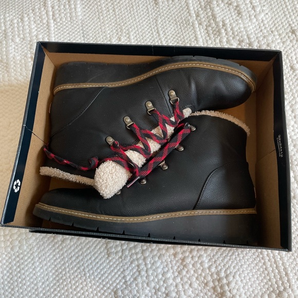 Dr. Scholl's Black Ankle Boots with Red Accents - Picture 1 of 3